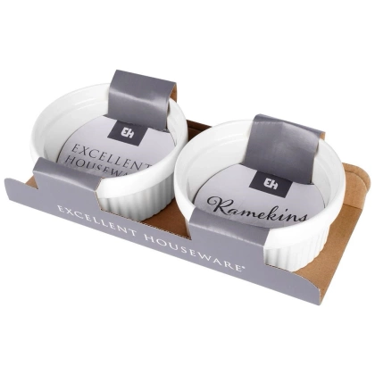 Miseczka kokilka do zapiekania żaroodporna ceramiczna biała zestaw 2 szt. 250 ml