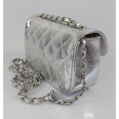 Włoska pikowana listonoszka ,łańcuszek ,skóra savage Srebrna LCH23A