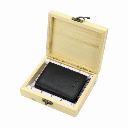 Skórzany męski portfel Renato Balestra PDK175-82 czarny