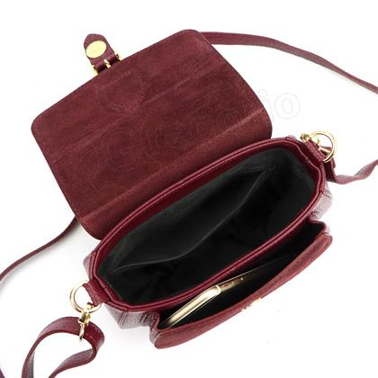 Torebka damska skórzana 25-045 Bordo