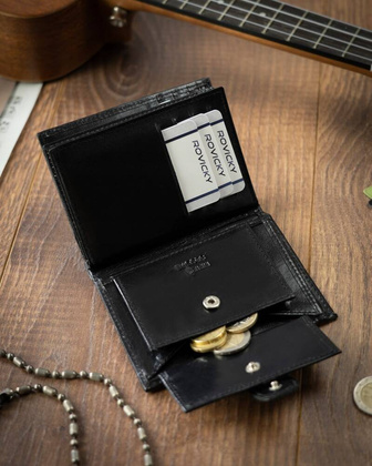 Elegancki portfel meski ze skory naturalnej