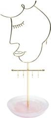 Stojak na biżuterię Face różowy kwarc