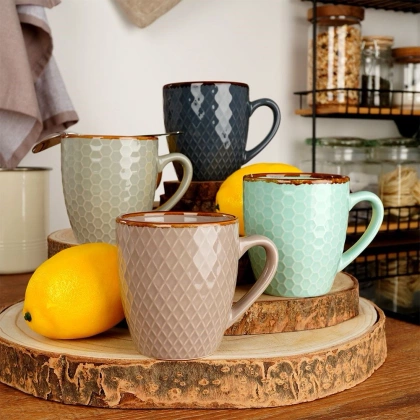 Kubek z uchwytem ceramiczny zestaw 4 szt. 250 ml