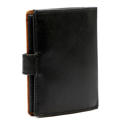 Skórzany składany pojemny męski portfel od Nordee REIN N4L czarny