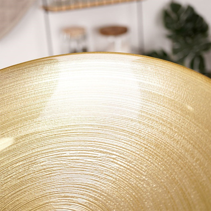 Miska misa do sałatek na przystawki owoce złota szklana / patera 30 cm 2,2 l