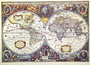 Mapa świata 1630r. - J.Hondius reprint - M1630 - Prezent dla historyka