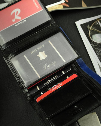 Skórzany portfel z antykradzieżowym zabezpieczeniem