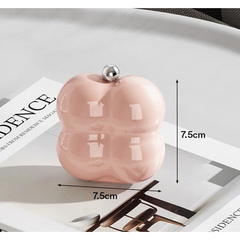 Kuferek etui organzier przenośna szkatułka na biżuterię kremowa PD156R