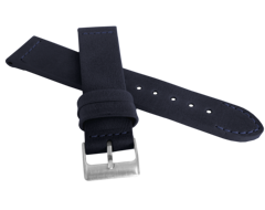 LAVVU Granatowy szyty pasek RETRO z luksusowej skóry Top Grain - 18