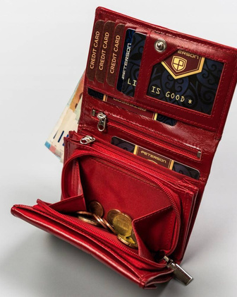 Średni portfel damski ze skóry naturalnej