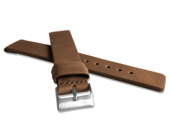 LAVVU Brązowy gładki pasek PLAIN z luksusowej skóry Top Grain - 18