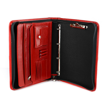 012 Aktówka skórzana-czerwona KEMER