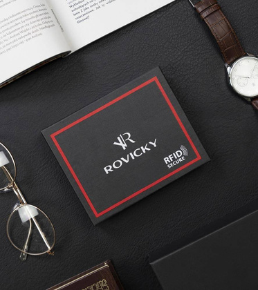 Pionowy portfel męski ze srebrnym akcentem, skóra naturalna licowa