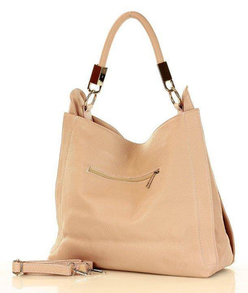 MARCO MAZZINI Miejska torebka skórzana vera pelle classico pudrowy róż - min. zamówienie 20 / 50 / 100 szt.