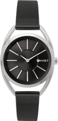 MINET Srebrno-czarny zegarek damski ICON BLACK MESH