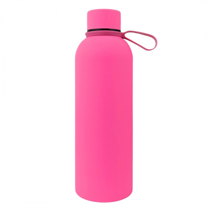 BUTELKA, BIDON TERMICZNY, TERMOS 500ML, STAL NIERDZEWNA, FUKSJA BD46F