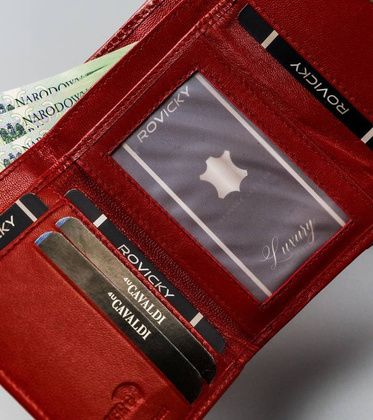 Portfel damski ze skóry naturalnej z portmonetką na bigiel, rfid