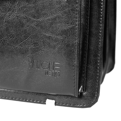 Skórzana teczka męska na ramię aktówka czarna - Pavone Nero Savio 2294 BL