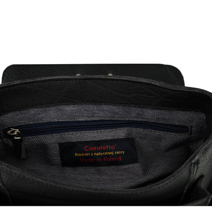 Męska torba na ramię Canaletto miękka skóra licowa i niklowane detale TM253