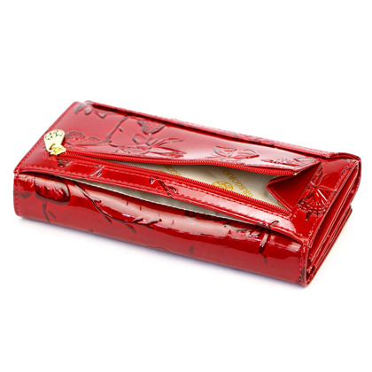 Portfel damski skórzany PELLUCCI BTE-102 czerwony