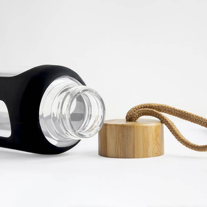 Szklana butelka z bambusową zakrętką, 600 ml / Luxus