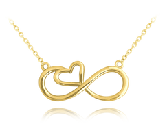 MINET Pozłacany naszyjnik srebrny FOREVER LOVE