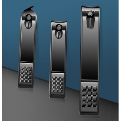 Zestaw akcesoriów do manicure, pedicure w etui, czarny 12w1 AK21