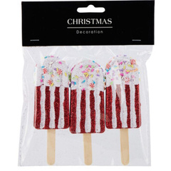 LODY DEKORACJA WISZĄCA BOMBKA 3SZT CZERWONY