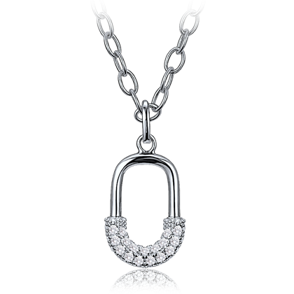 MINET Luksusowy srebrny naszyjnik z cyrkonią