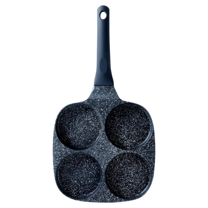 Patelnia do jajek granitowa 4 otwory BLACK LINE 19 cm
