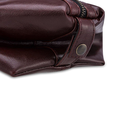 Elegancka skórzana kosmetyczka męska KEMER Perth Burgund - min. zamówienie 20 / 50 / 100 szt.