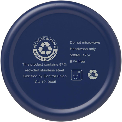 Vasa butelka ze stali nierdzwenej z recyklingu z miedzianą izolacją próżniową o pojemności 500 ml posiadająca certyfikat RCS