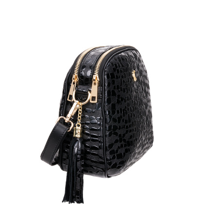 Listonoszka Canaletto ze skóry naturalnej z efektem kropli i złotymi wykończeniami TD808s258