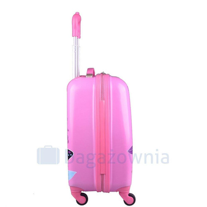Walizka dziecięca KEMER RGL BIAŁE KOTKI Różowa