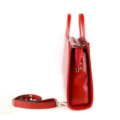 512 Damski skórzany kuferek mały - czerwony KEMER