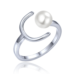 MINET Pierścien srebrny z perłą rozm. 22