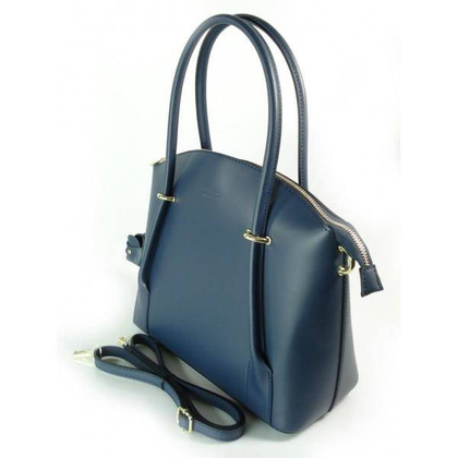 WŁOSKI SKÓRZANY KUFEREK DO RĘKI TOREBKA VERA PELLE GRANATOWY KVP55BS