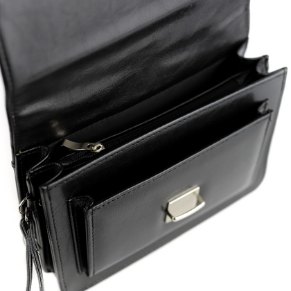 307-Saszetka męska z klapką-czarna KEMER