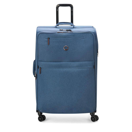 Delsey Maubert 2.0 duża miękka niebieska walizka na kółkach 79 cm