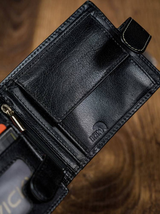 Poziomy portfel męski dwukolorowy ze skóry naturalnej hq