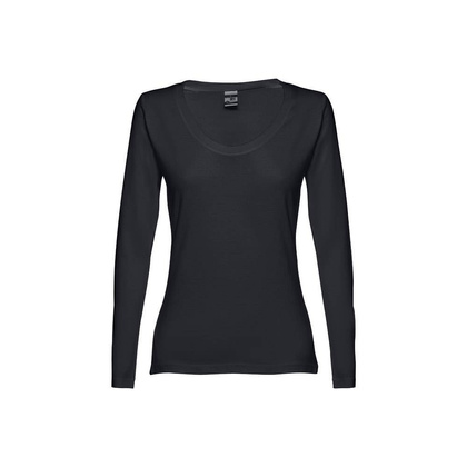 THC BUCHAREST WOMEN. Bawełniany T-shirt damski z długim rękawem taliowany