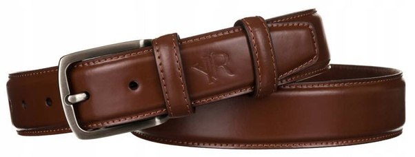 Szeroki skorzany pasek meski z tradycyjna klamra