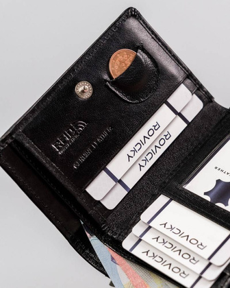 Skórzany portfel z zewnętrzną portmonetką