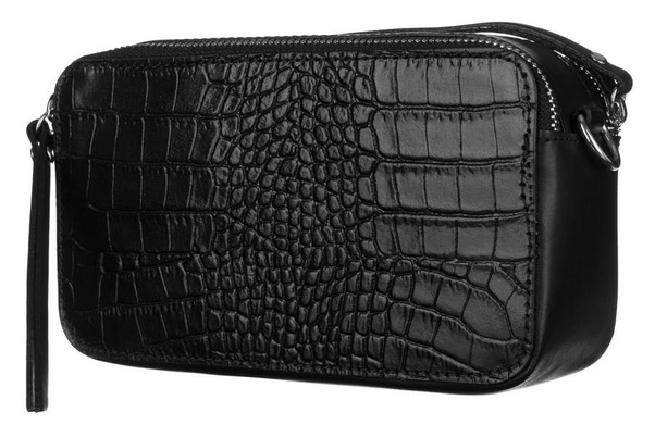 Skórzana listonoszka damska z tłoczeniem na wzór skóry krokodyla