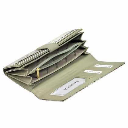 Portfel damski skórzany PELLUCCI SN-102 RFID popiel + pomarańcz