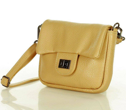 Mini torebka etui na telefon na pasku wizytowa listonoszka phone pouch - MARCO MAZZINI karmelowy beż - min. zamówienie 20 / 50 / 100 szt.