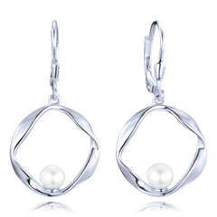 MINET Srebrne kolczyki z naturalnymi perłami