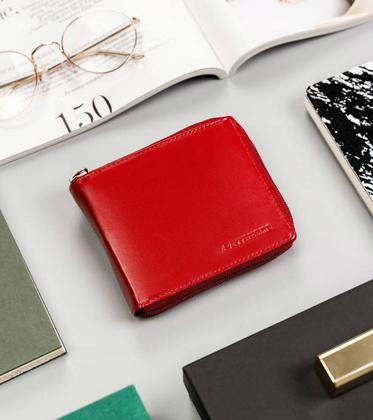 Portfel-portmonetka damska ze skóry naturalnej