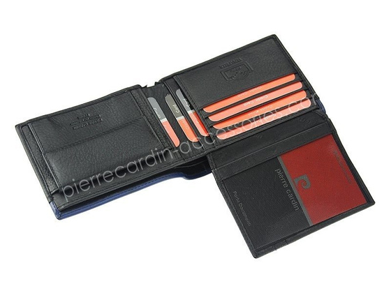 Portfel męski skórzany PIERRE CARDIN TILAK14 8806 RFID Niebieski
