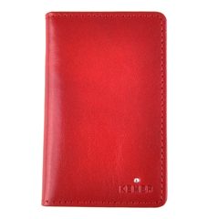 Etui na wizytówki skórzane KEMER W-3 Czerwone - min. zamówienie 20 / 50 / 100 szt.